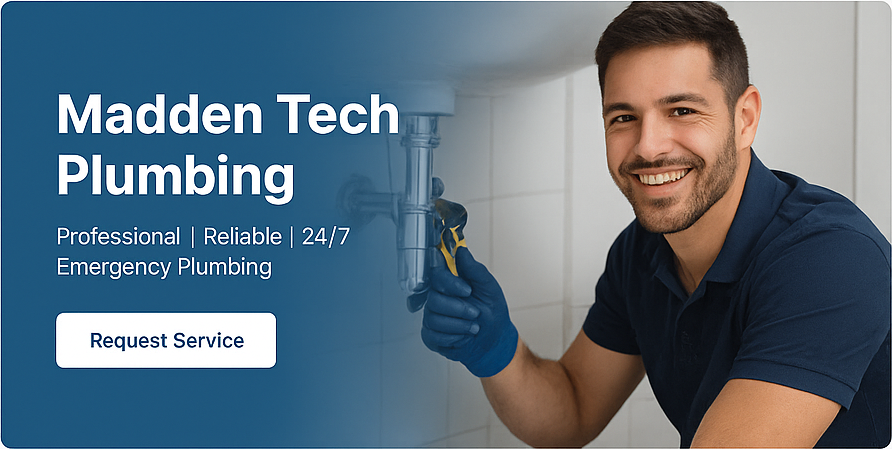 Friendly plumber fixing sink